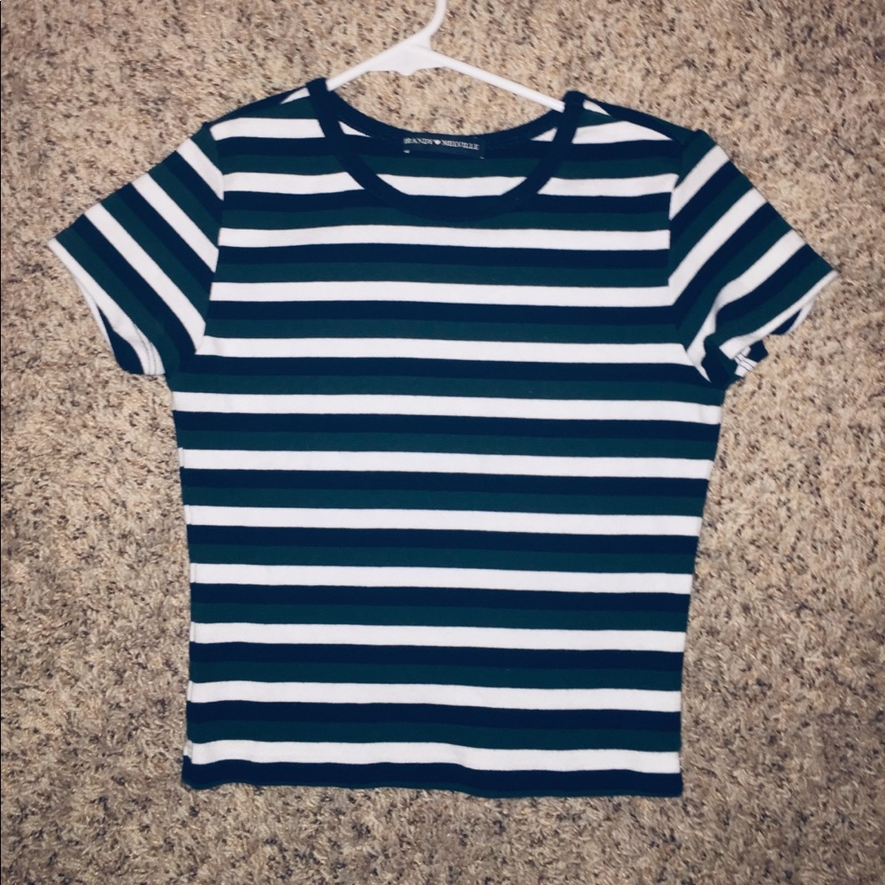 Brandy Melville striped green top
